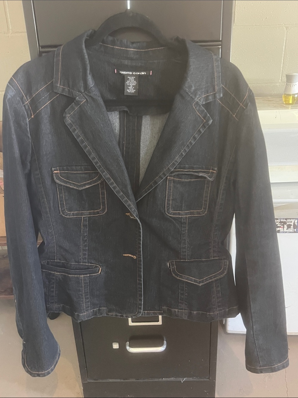 Pierre Cardin Dark Blue Denim Jacket with Contrast Stitching